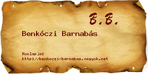 Benkóczi Barnabás névjegykártya