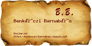 Benkóczi Barnabás névjegykártya