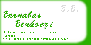 barnabas benkoczi business card