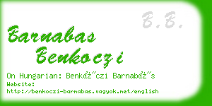 barnabas benkoczi business card